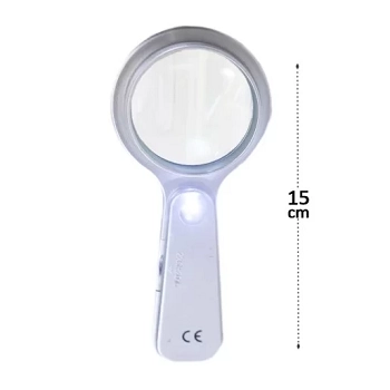 Lupa De Mao C/led Plastico 15cm Ref.im46034