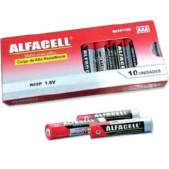 Pilha Alfacell Comum Palito Aaa 1.5v C/10