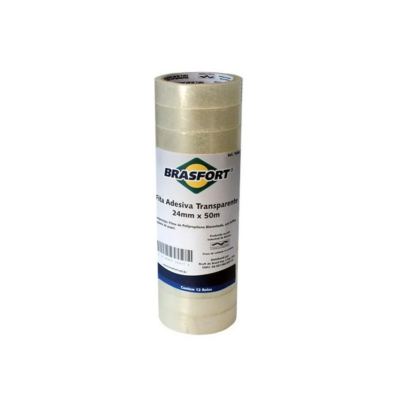 Fita Adesiva Cristal 24mmx50 Metros - BRASFORT 7636