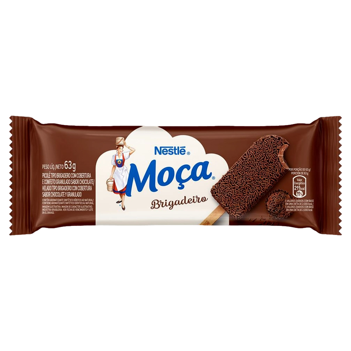 Picolé Moça Brigadeiro Nestlé Pacote 63g