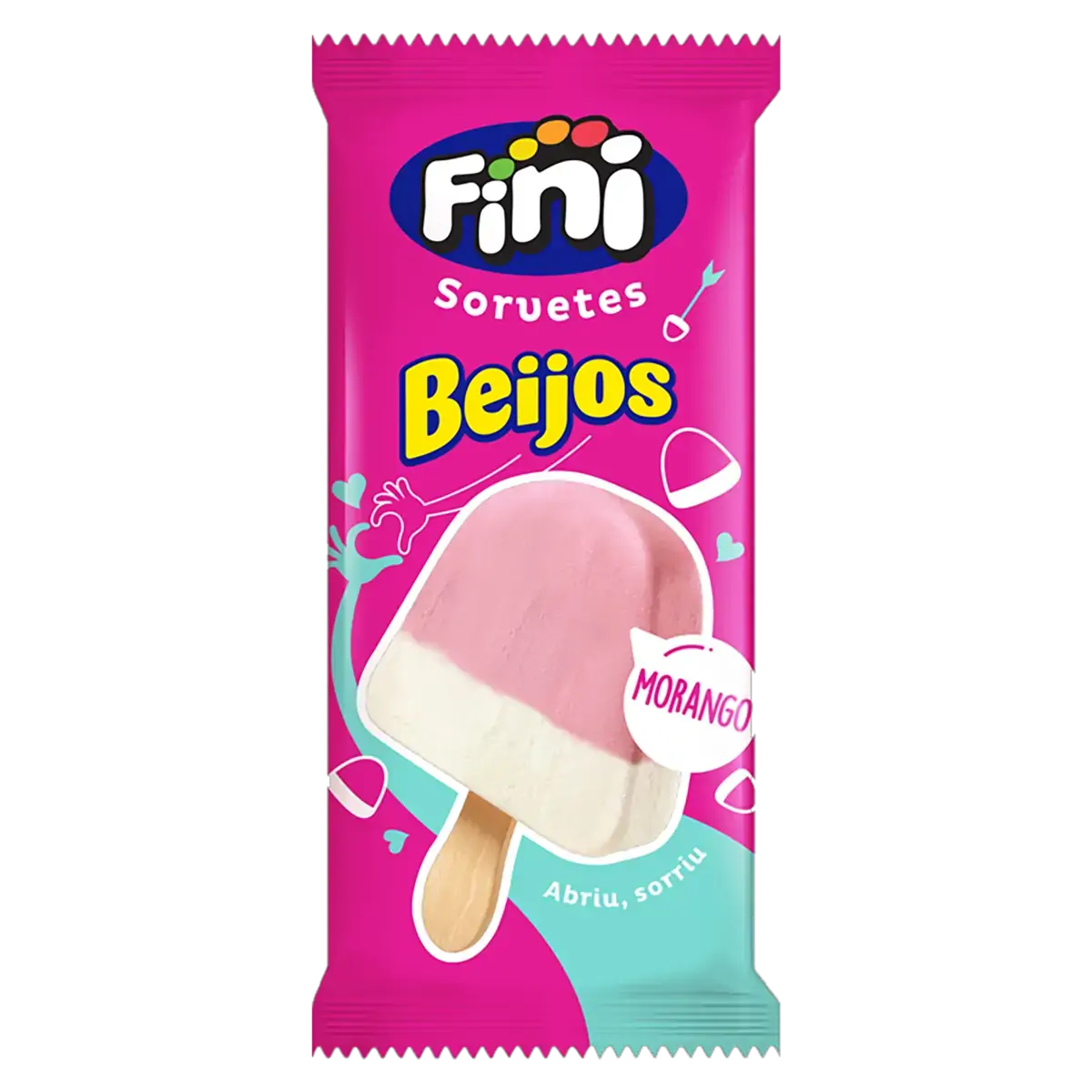 Picolé Morango Beijos Fini Pacote 50g
