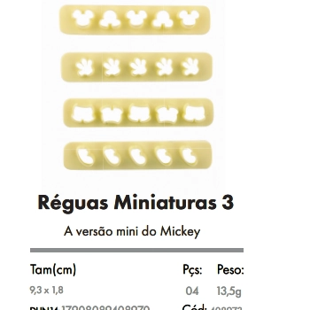 Kit Cort Reguas Miniaturas 3 Bluestarnet