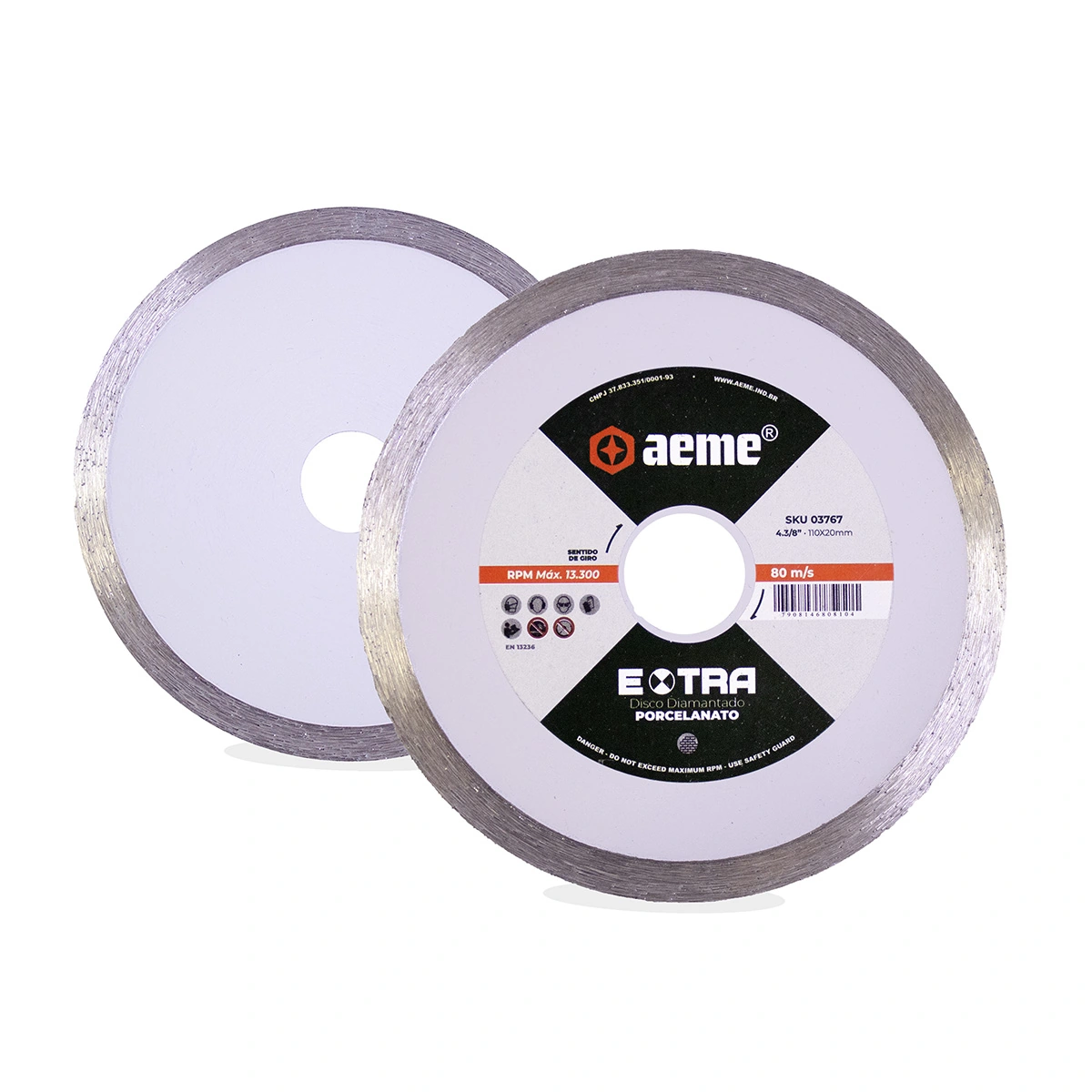 Disco Diamantado Aeme Extra Porcelanato 4.3/8x20mm 50 Unidades