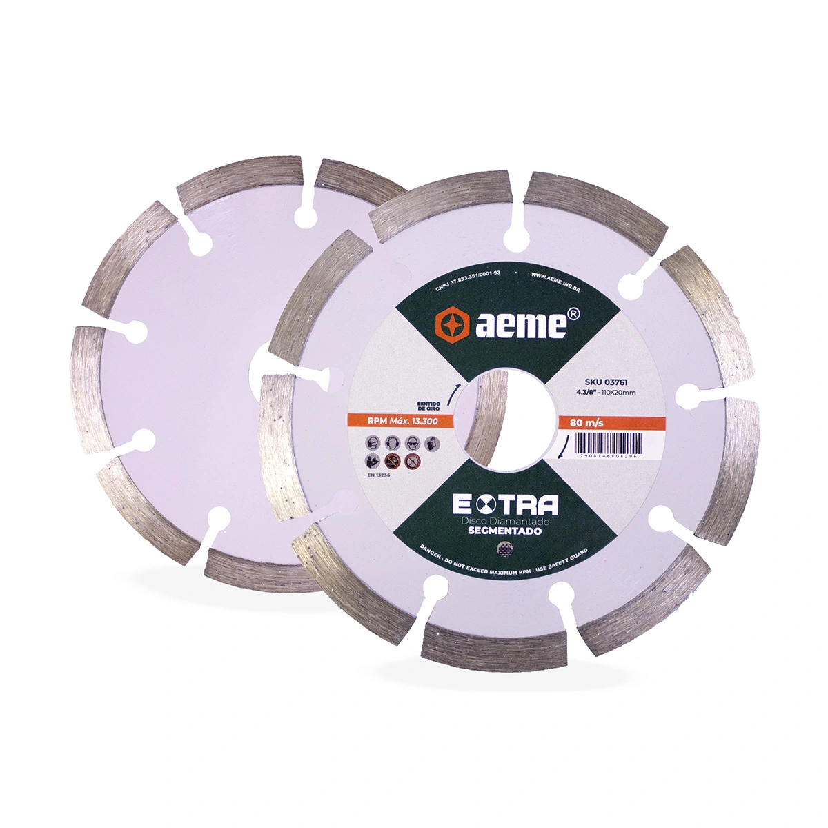 Disco Diamantado Aeme Extra Segmentado 4.3/8x20mm 50 Unidades