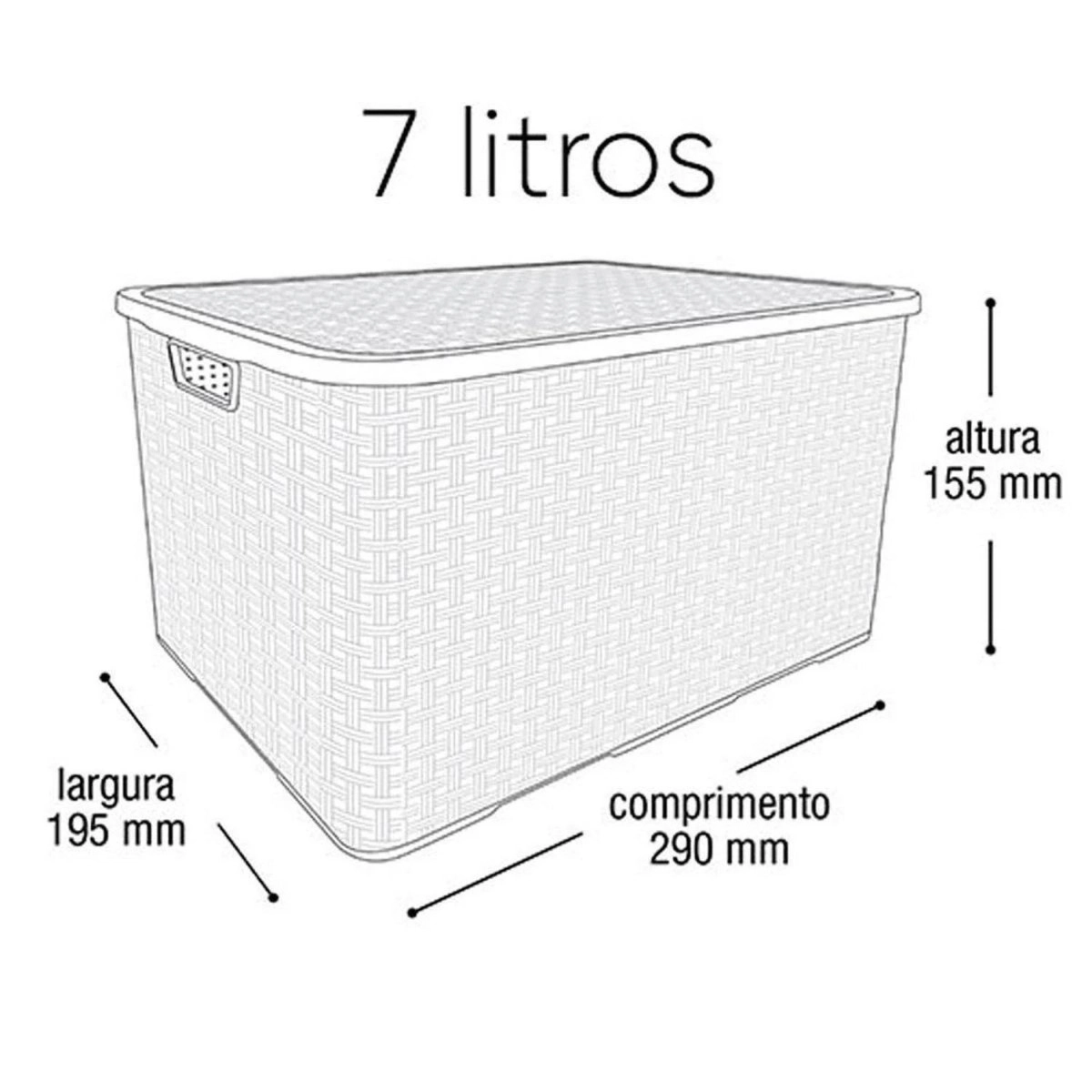 Organizador Rattan C/ Tampa 07 Br 25586cs