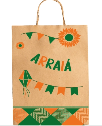 Saco Papel P 28x18x9cm Festa Arraia C/25 Festcolor