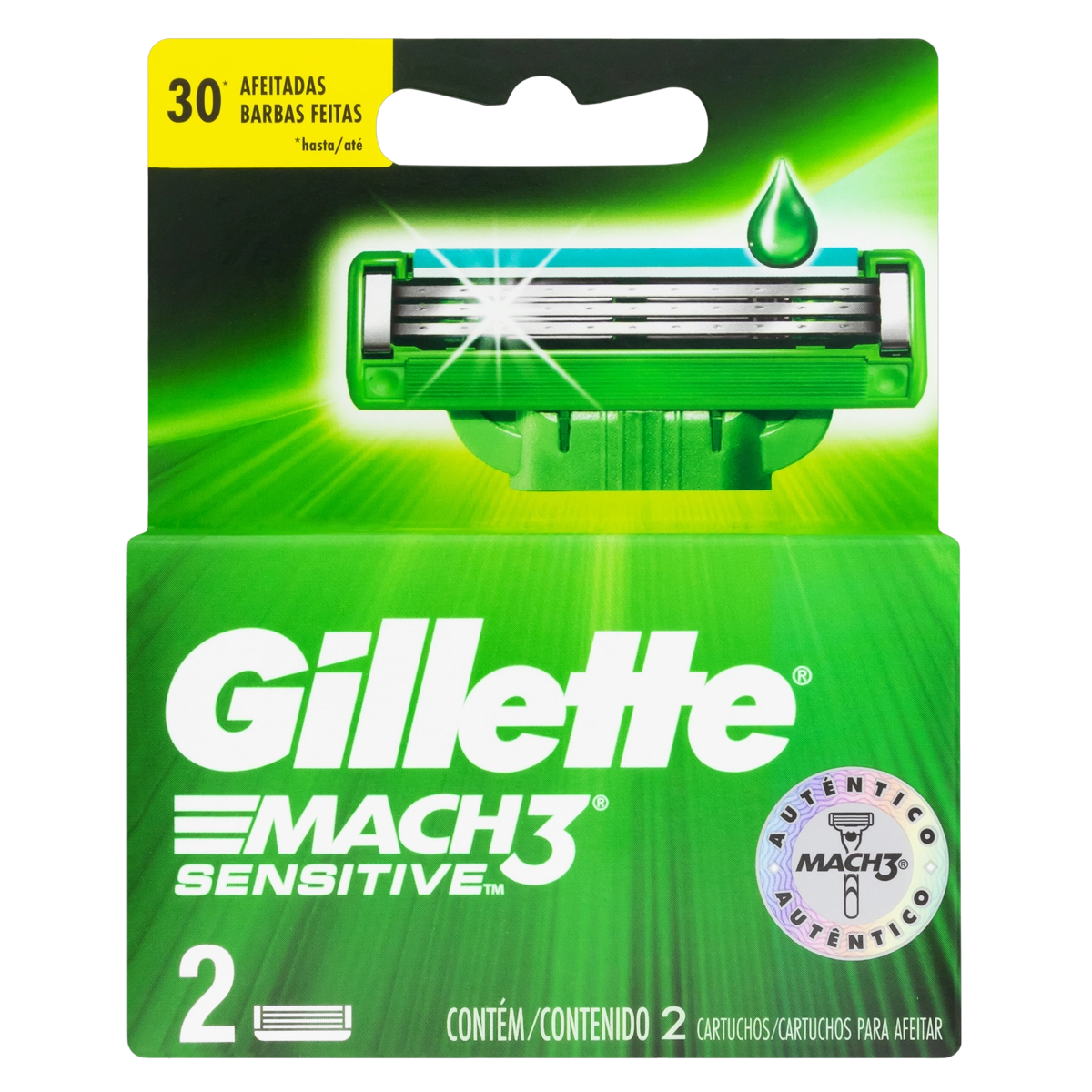 Carga De Aparelho Para Barbear Gillette Mach3 Sensitive 2 Unidades