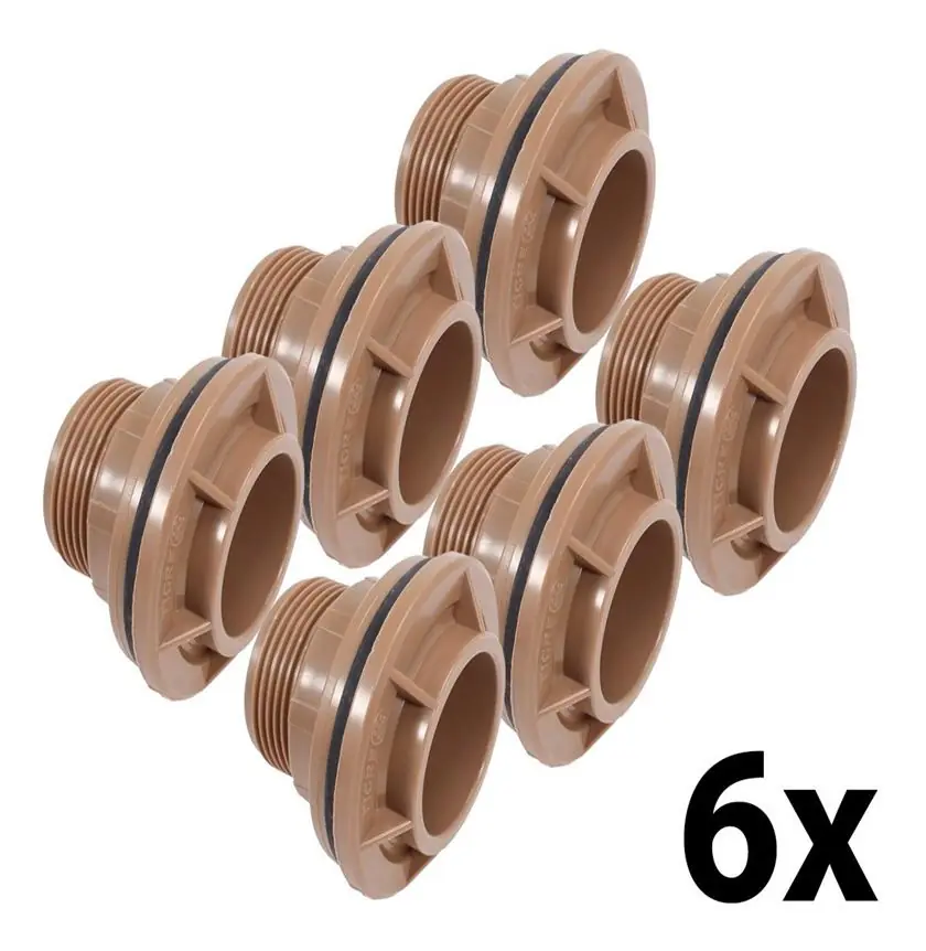 Kit 6 Flange Adaptador Roscável 25mm 3/4 Tigre