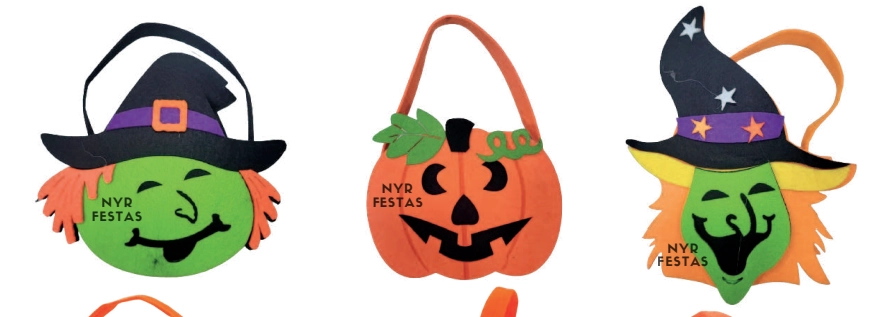 Mini Bolsa Em Feltro Halloween Ref.mod 143 Nyr