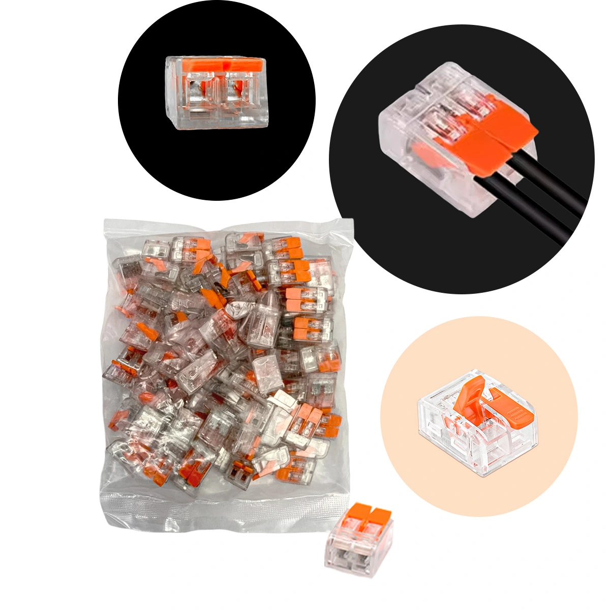 Conector De Emenda 2 Vias Transparente 100 Unidades