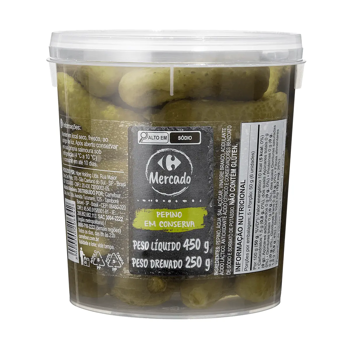 Pepino em Conserva Carrefour 250g