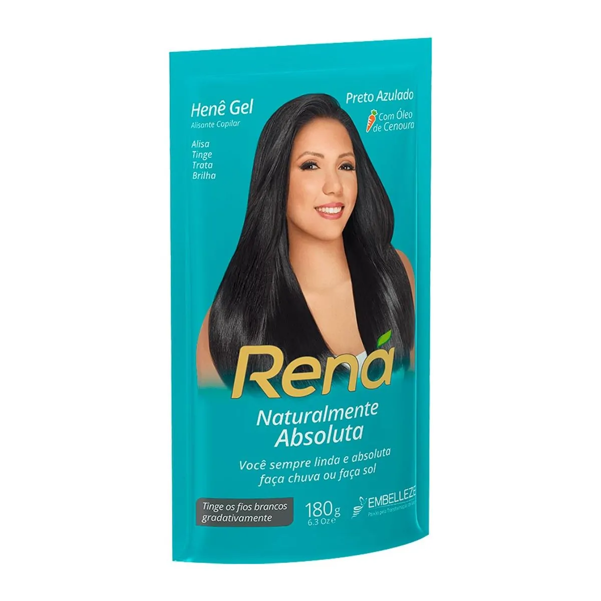 Alisante Capilar Henê Rená Gel Preto Azulado Embelleze - 180g