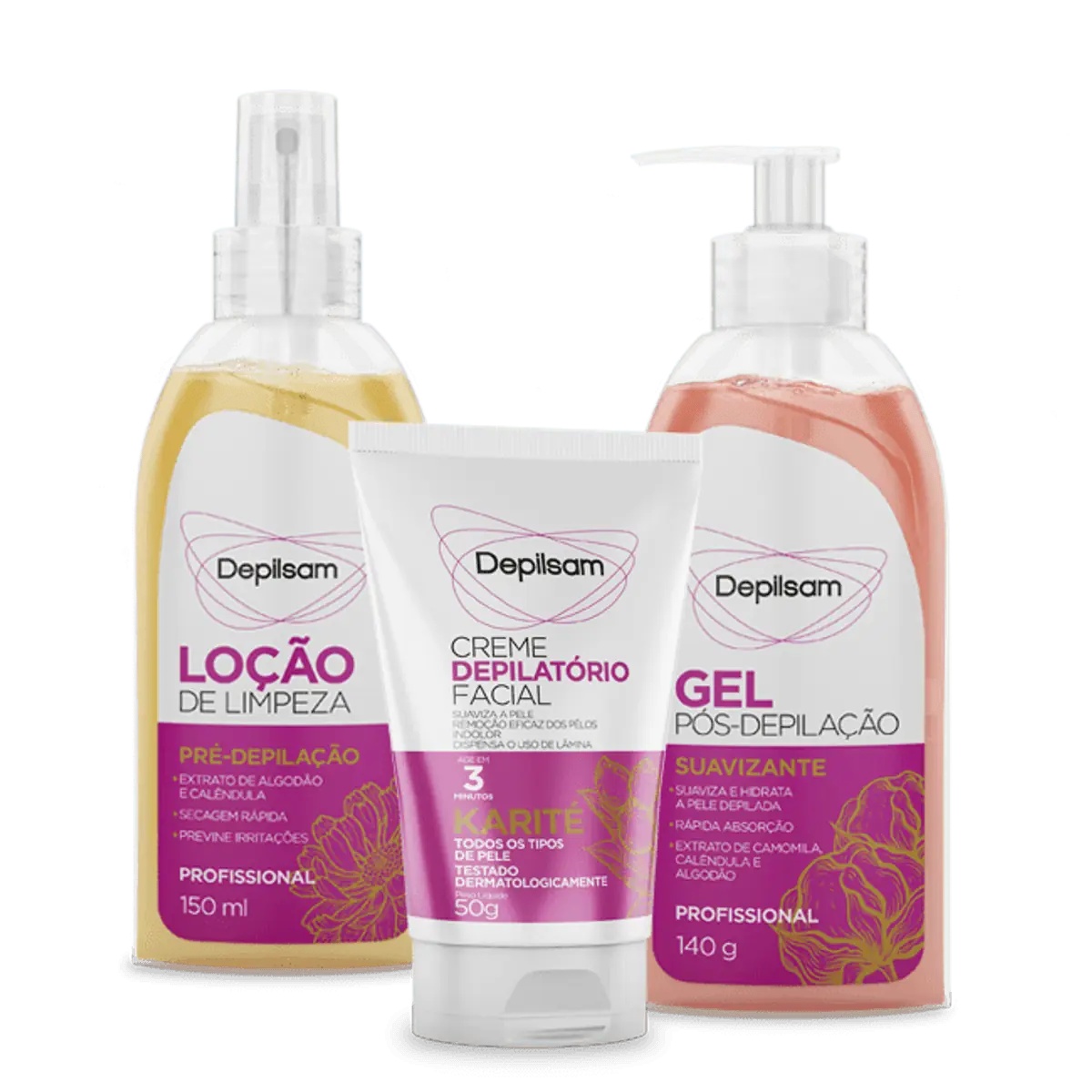 Kit Depilatório Corporal Completo Depilsam Karité com 3 unidades