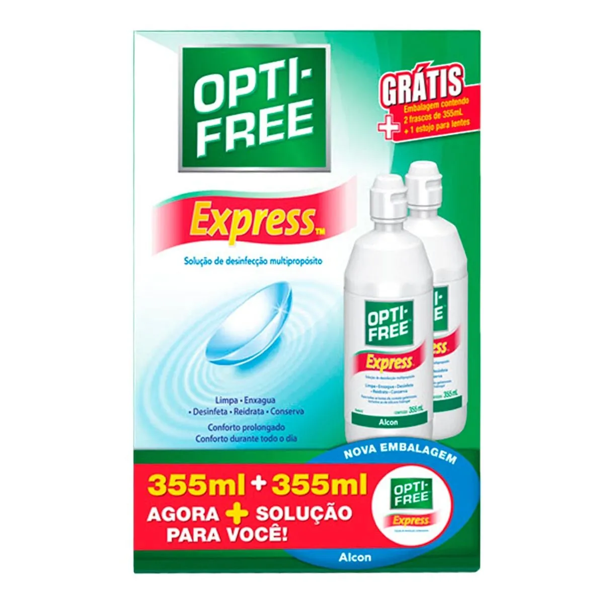 Solução Oftálmica Multipropósito Opti Free Express Alcon 710ml
