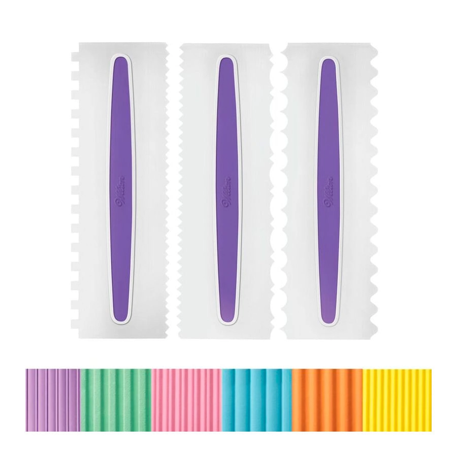 Icing Comb 3 Piece Set 2 Designs Per Icing Comb