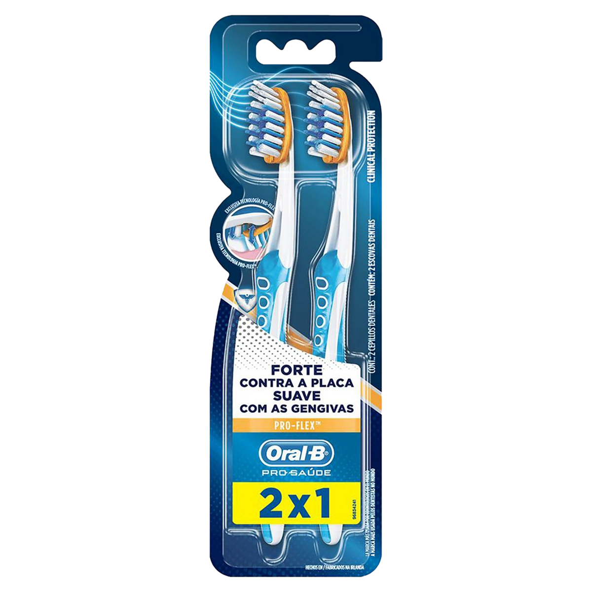 Escova Dental Macia Oral B Pro Saúde Pro Flex 2 Unidades