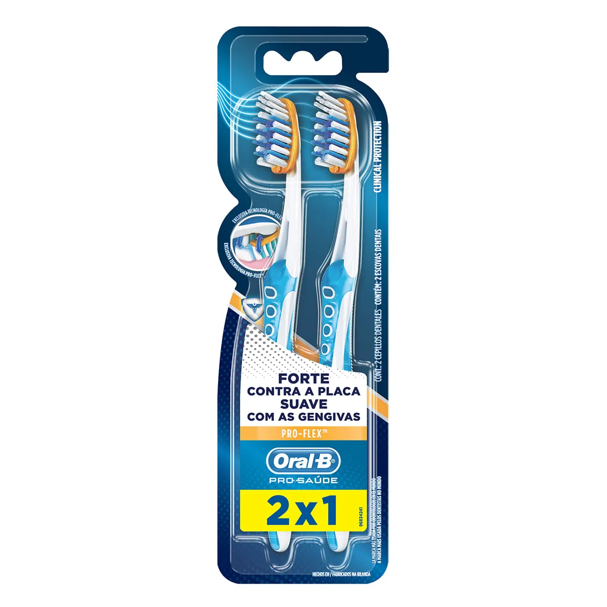 Escova Dental Macia Oral B Pro Saúde Pro Flex 2 Unidades