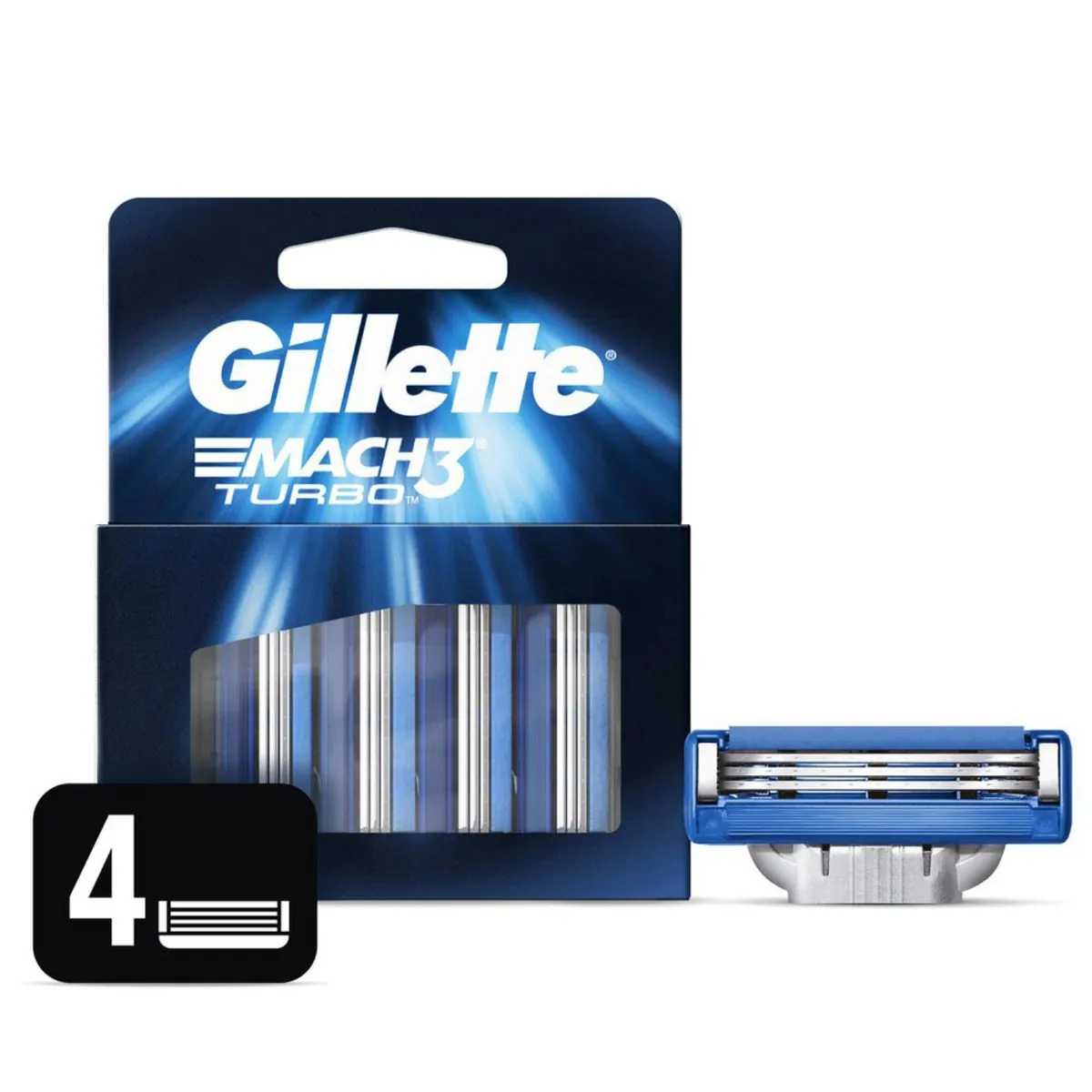 Carga para Aparelho de Barbear Gillette Mach 3 Turbo 4 Unidades