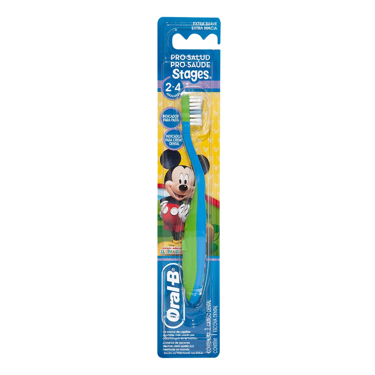Escova Dental Infantil Oral-B Stages Azul e Verde Club House