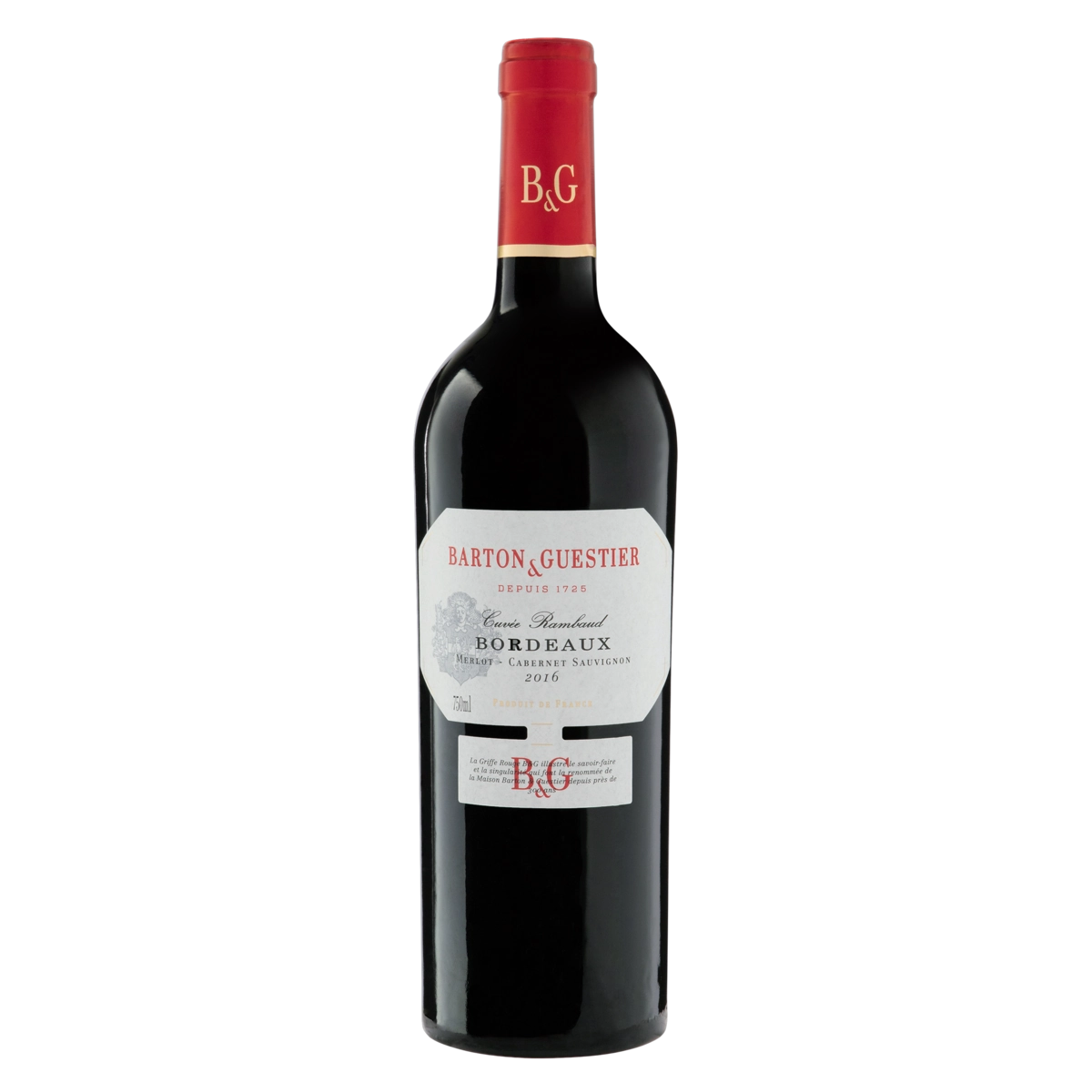 Vinho Francês Tinto Seco Cuvée Rambaud Barton Guestier Cabernet Sauvignon Merlot Bordeaux Garrafa 75