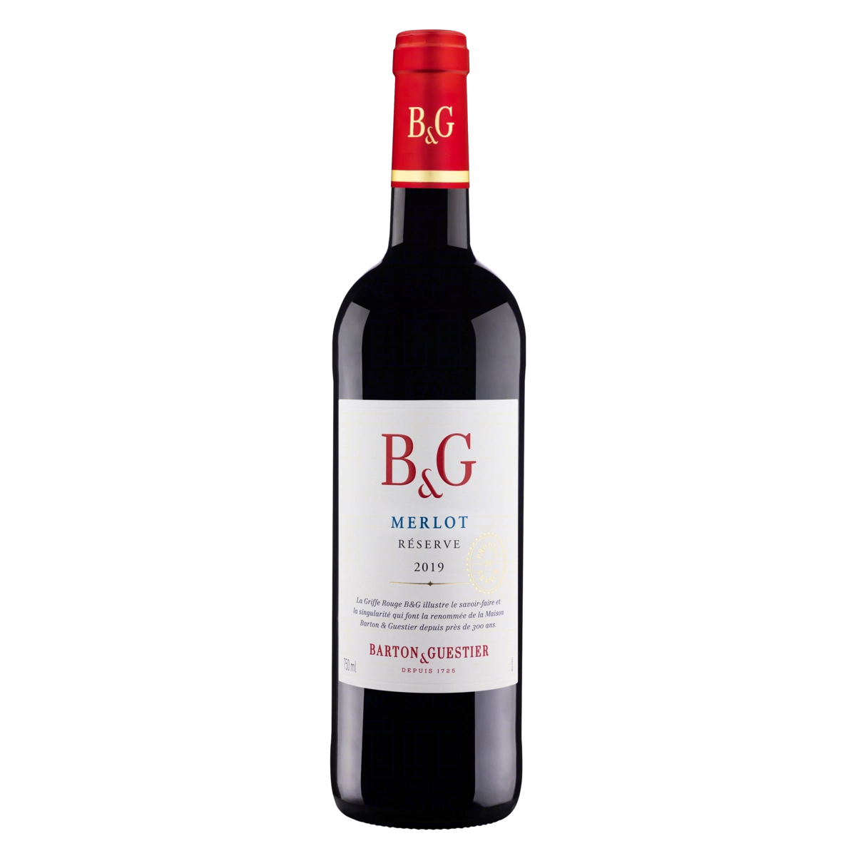 Vinho Francês Tinto Reserve Meio Seco Barton Guestier Merlot Pays Doc Garrafa 750ml