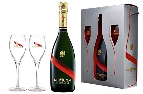 Kit 2 Taças Champagne Francês Branco Brut G.h. Mumm Grand Cordon 750ml