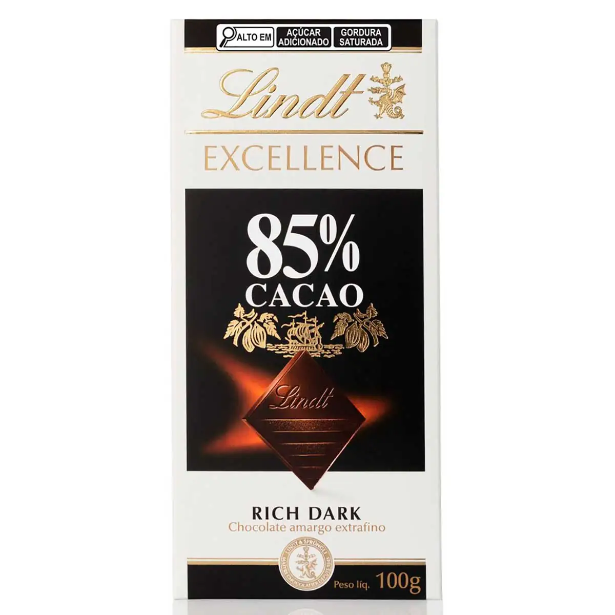 Chocolate Lindt Excellence Barra 85% Dark 100g