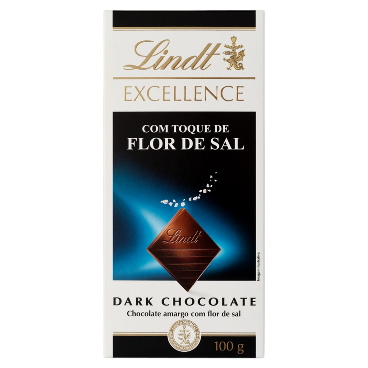 Chocolate Amargo Com Flor De Sal Lindt Excellence Caixa 100g