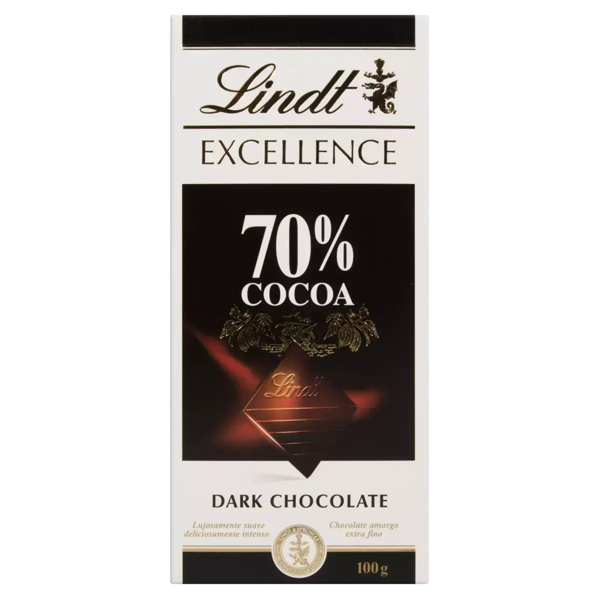 Chocolate Suíço 70% Cocoa Amargo LINDT Excellence Barra 100g