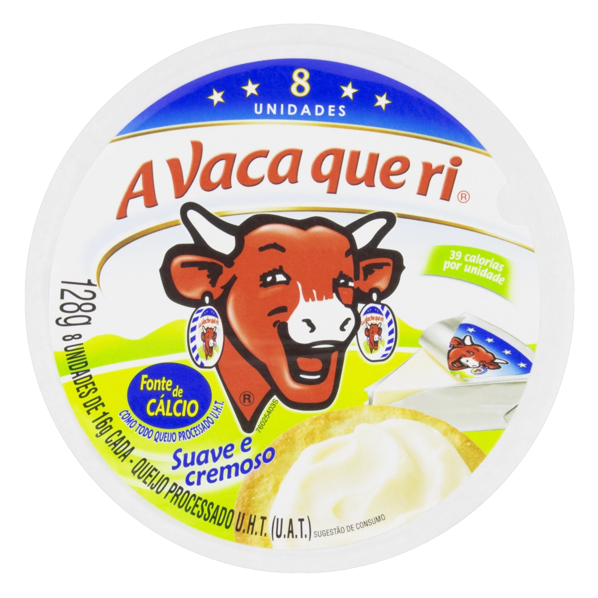 Queijo Processado Uht A Vaca Que Ri 128g 8 Unidades