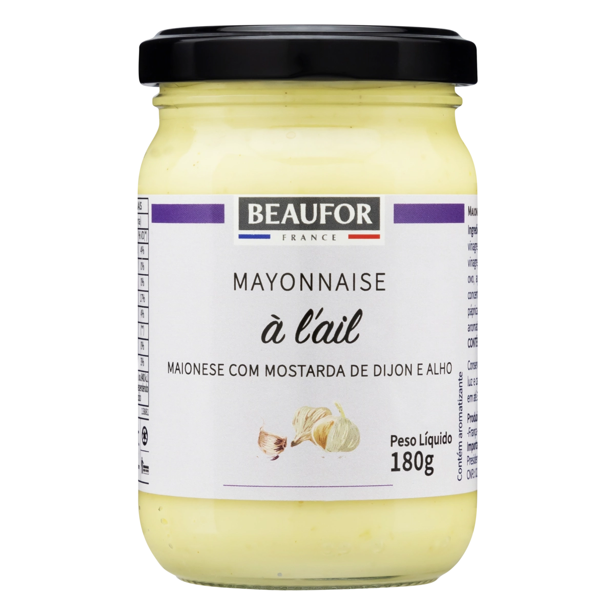 Maionese Com Mostarda De Dijon E Alho Beaufor Vidro 180g