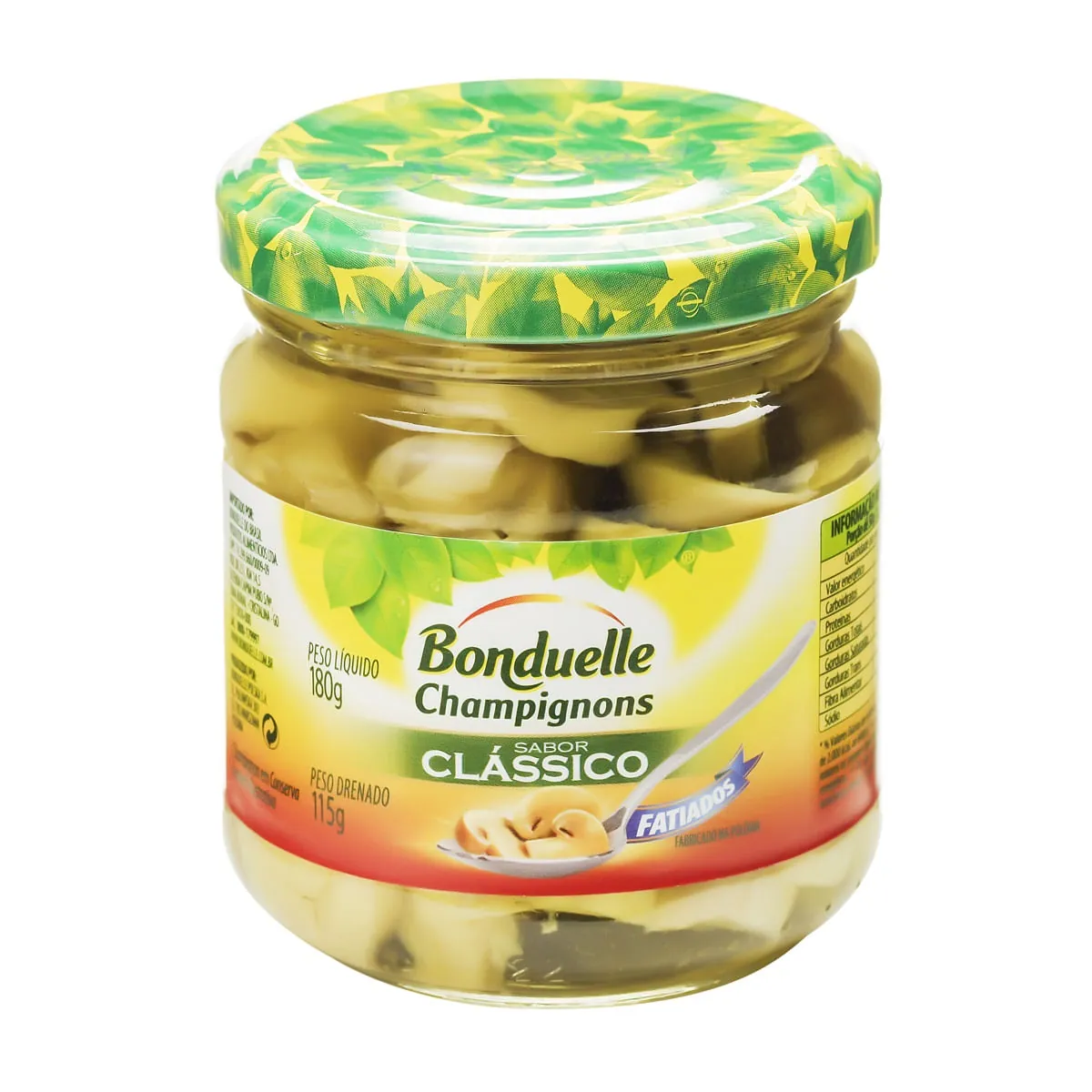 Cogumelo Champignon Em Conserva Fatiado Clássico Bonduelle Vidro 115g