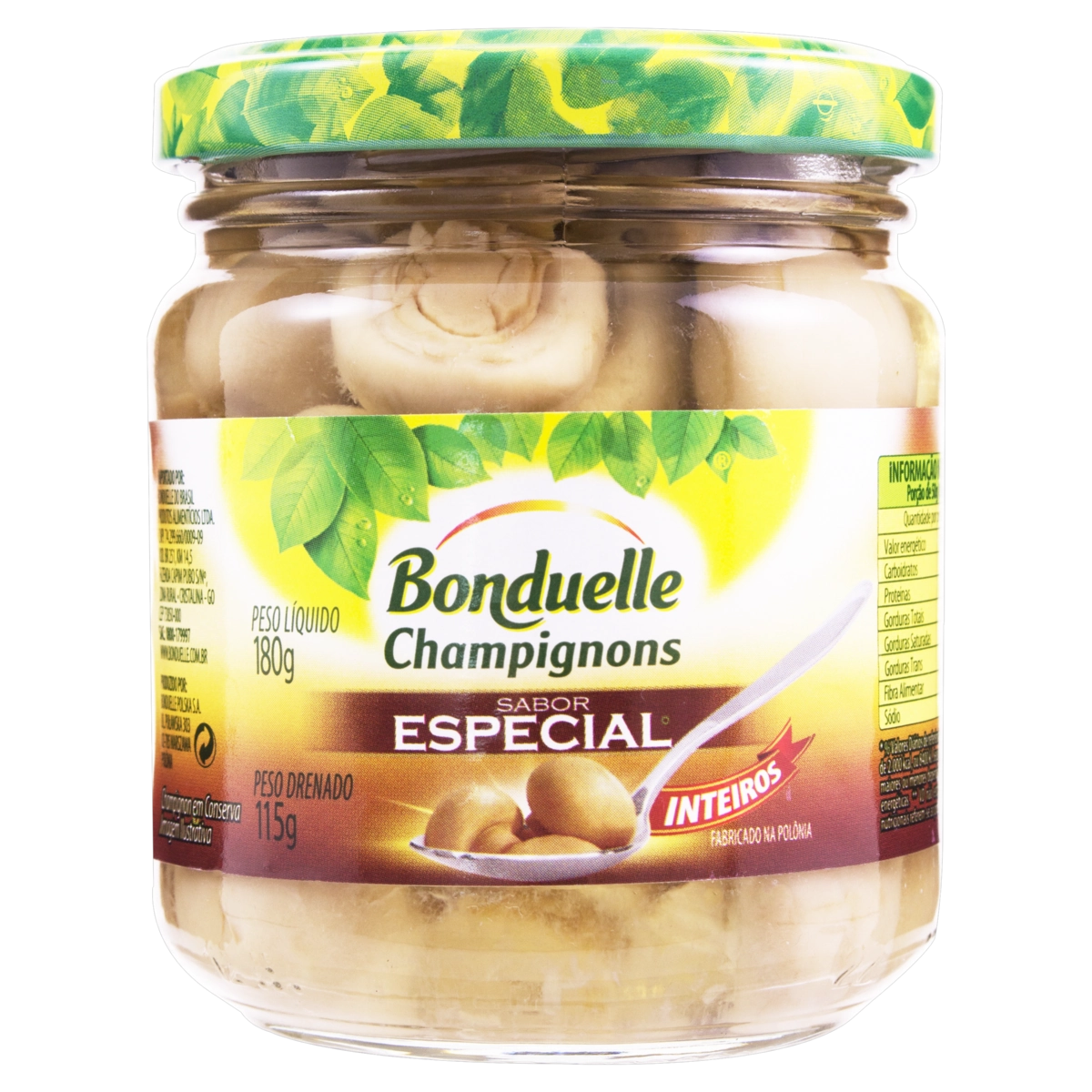Cogumelo Champignon Em Conserva Inteiro Bonduelle Vidro 115g