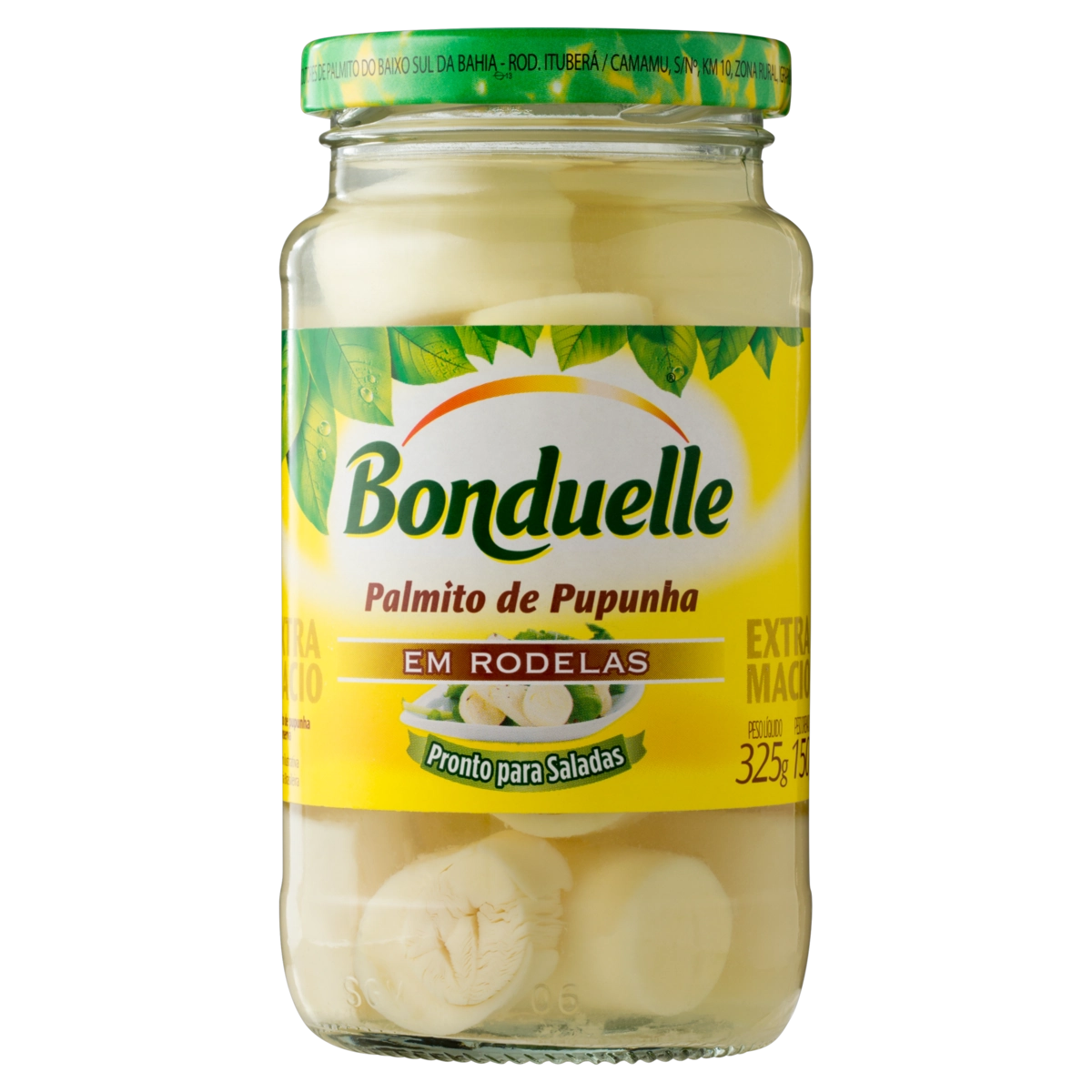 Palmito Pupunha Em Conserva Em Rodelas Bonduelle Vidro 150g