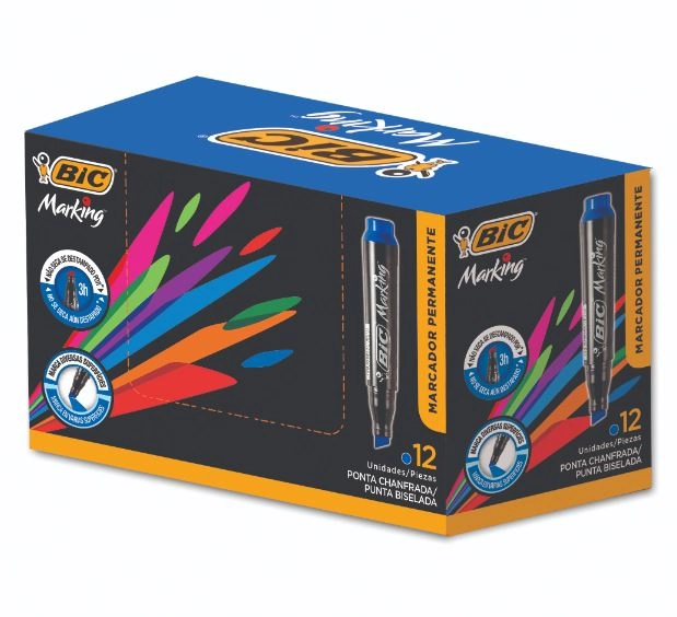 Marcador Permanente Bic Rec Azul Unidade