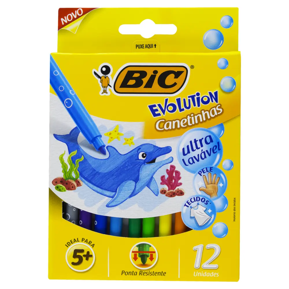 Canetinha Bic Hidrogafica Evolution C.12