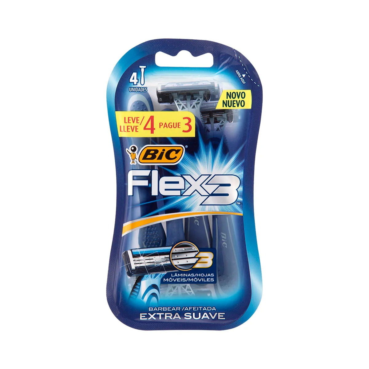 Ap.bic Flex3 Descartav.azul Lv4 Pg3 4/1un