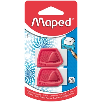 Kit c/ 2 Borracha Escolar Branca c/ Capa 4 Cm Livre de PVC, Maped 021109 - 138429