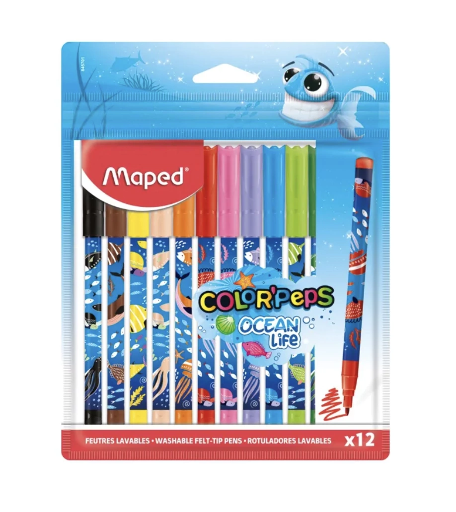 Caneta Hidrografica Colorpeps Ocean Decorada 12 Co