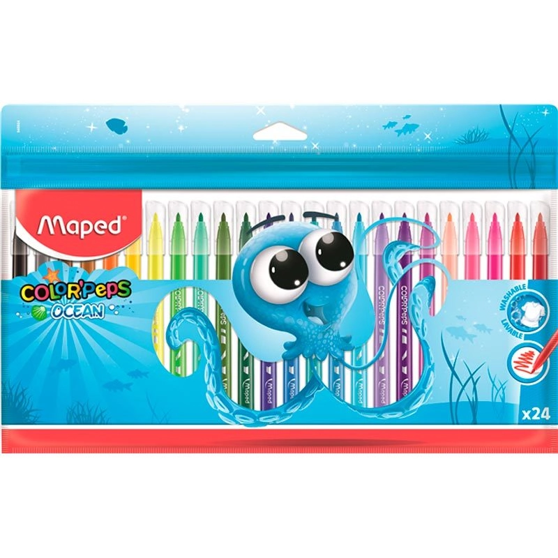 Caneta Hidrografica Ocean Polvo Estojo X 24 Cores, Maped, 34, Multicores