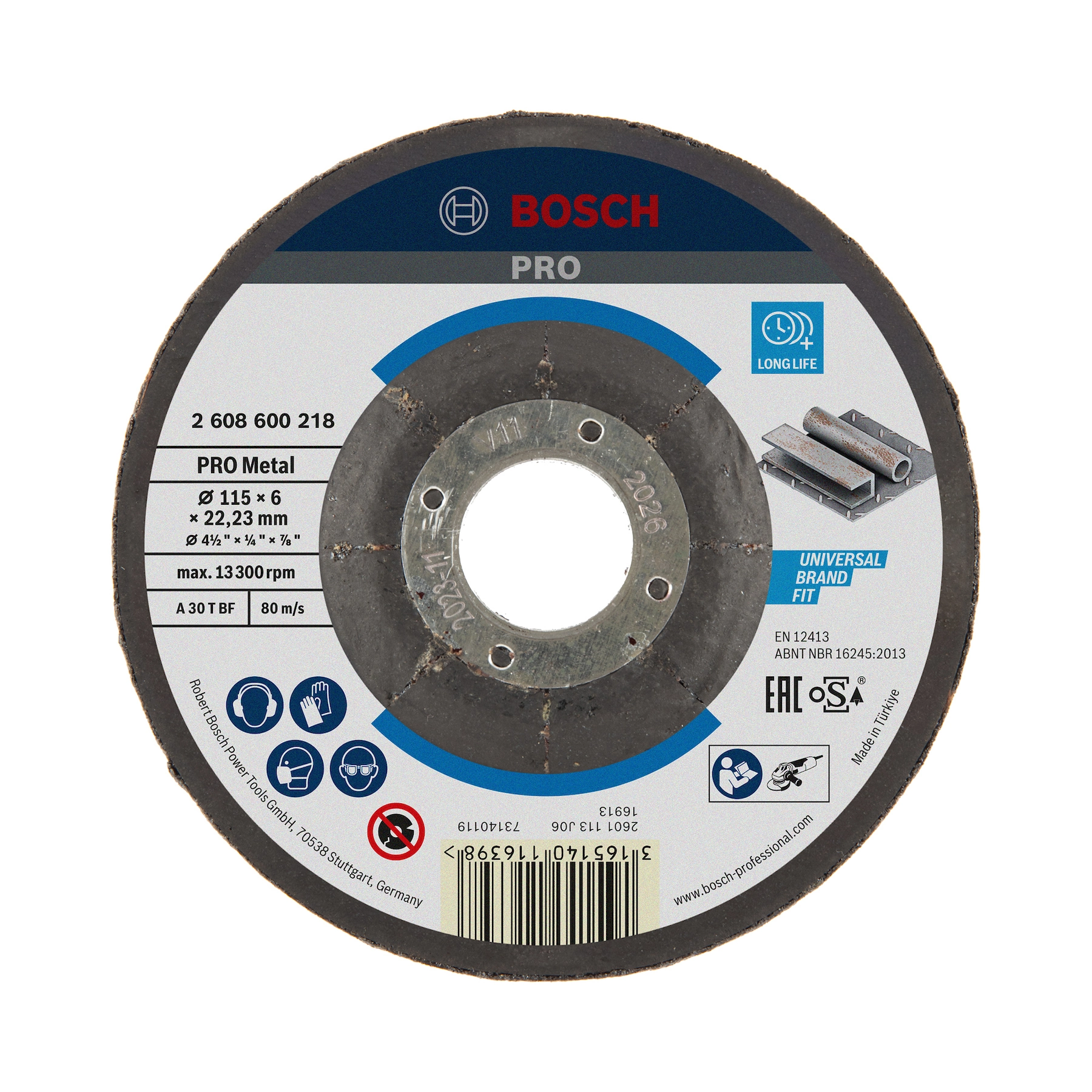 Disco de Desbaste para Metal 115mm 6,4mm x 6mm GR24 Bosch