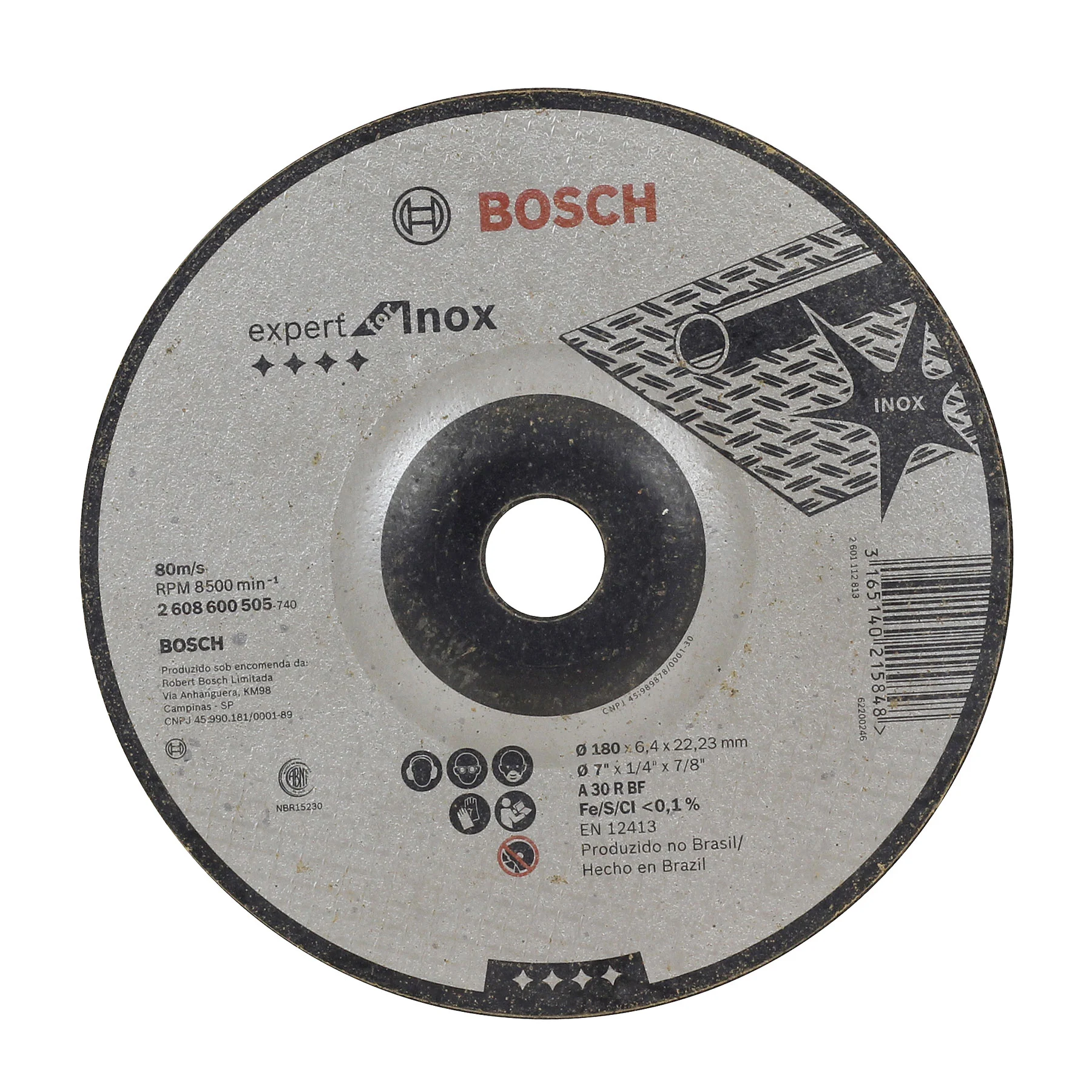 Disco de Desbaste 7" para Aço Inox e Metal Bosch