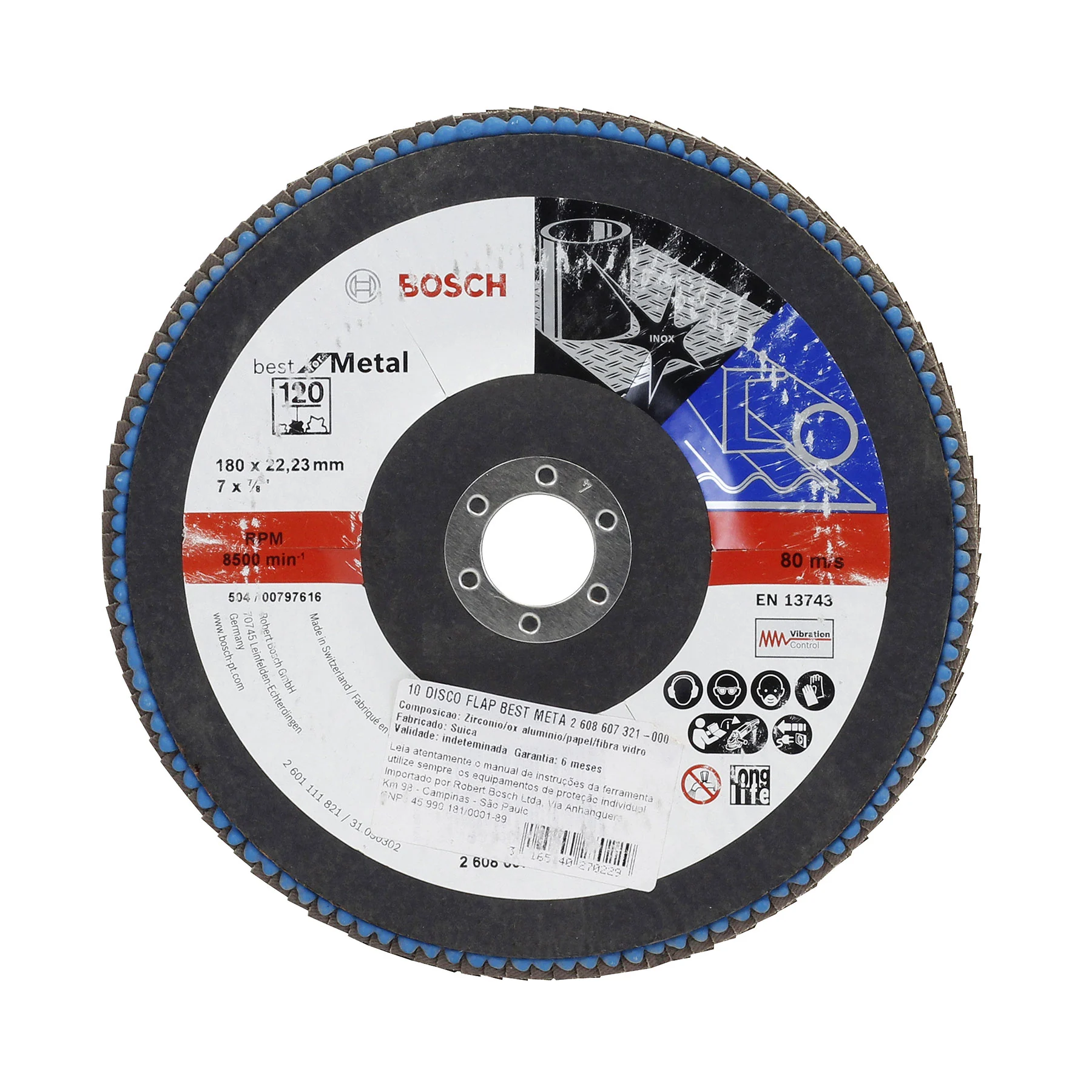 Disco Flap 7" para Aço Inox e Metal Grão 120 Bosch