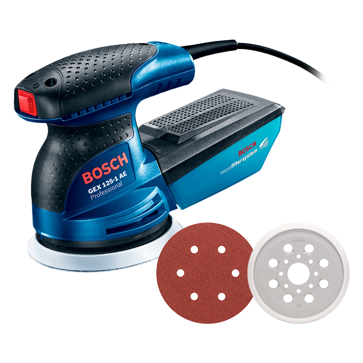 Lixadeira Roto Orbital Bosch e Acessórios 250W 220V GEX 125-1 AE
