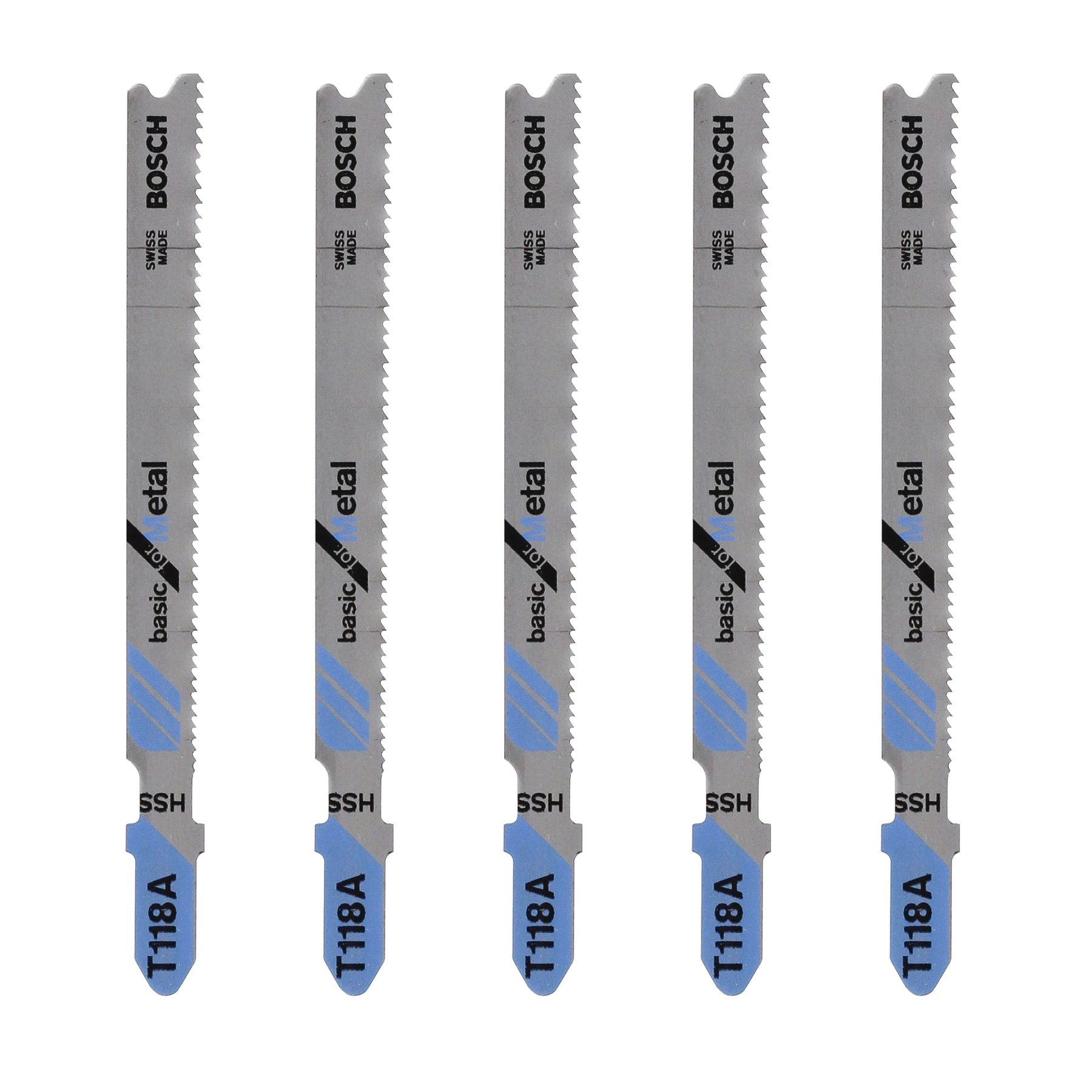 Jogo de Lâminas de Serra Tico-Tico para Chapas de Metal 1-3mm Encaixe T T118A 5 Peças Bosch