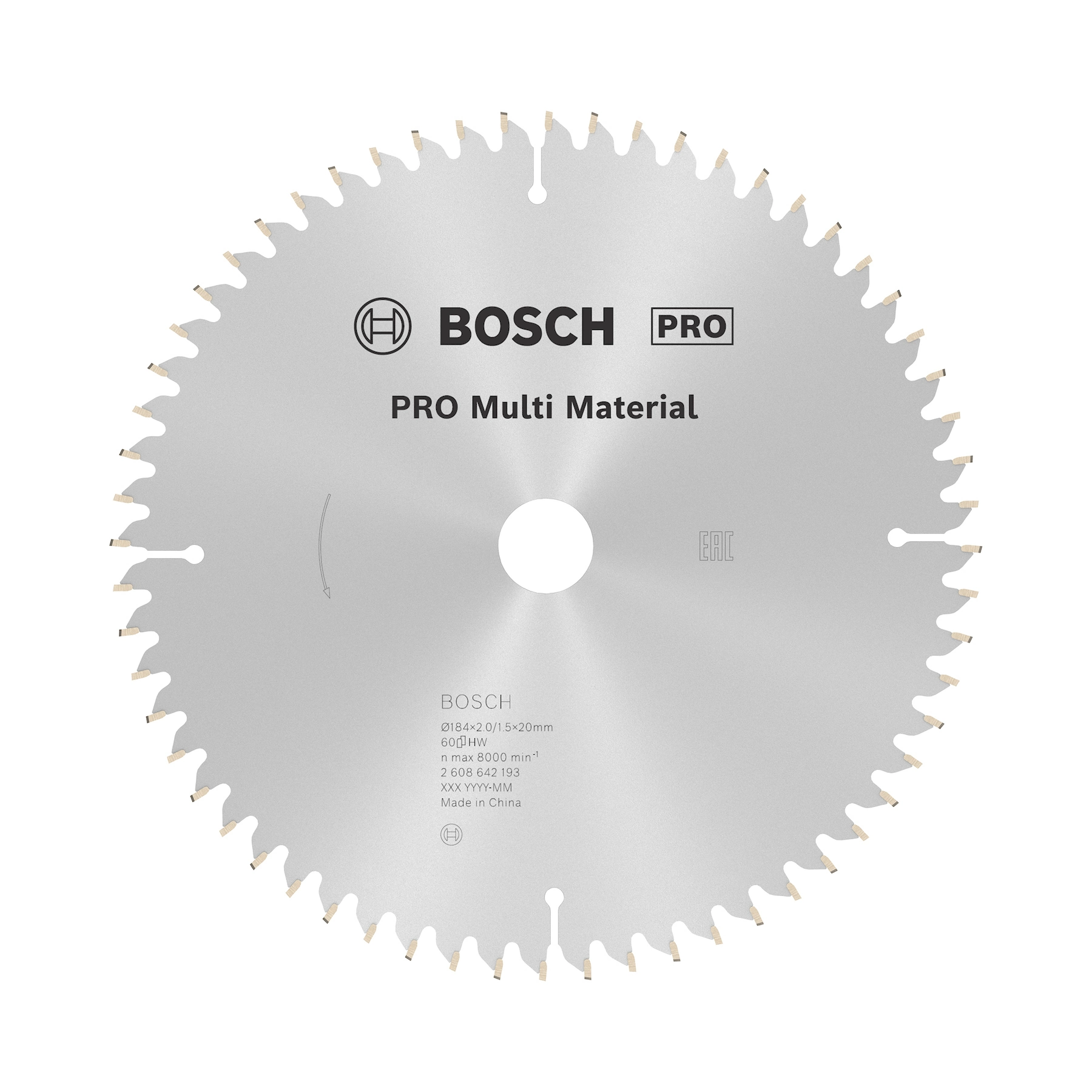 Disco de Serra Circular para Multimaterial 184x20mm 60 dentes Bosch