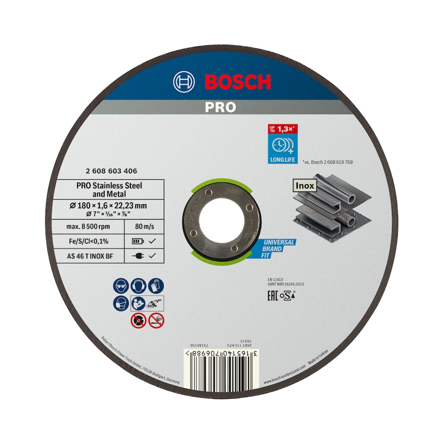 Disco de Corte para Aço Inox 7" 180mm Pro 1 Unidade Bosch