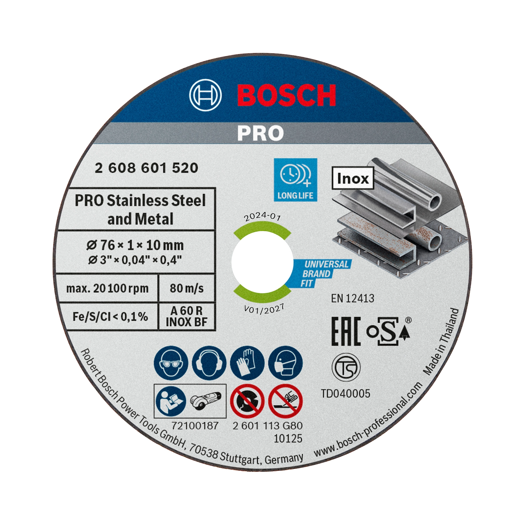 Disco de Corte Expert for Inox 76mm 3/8" 5 Peças Expert for Inox Bosch