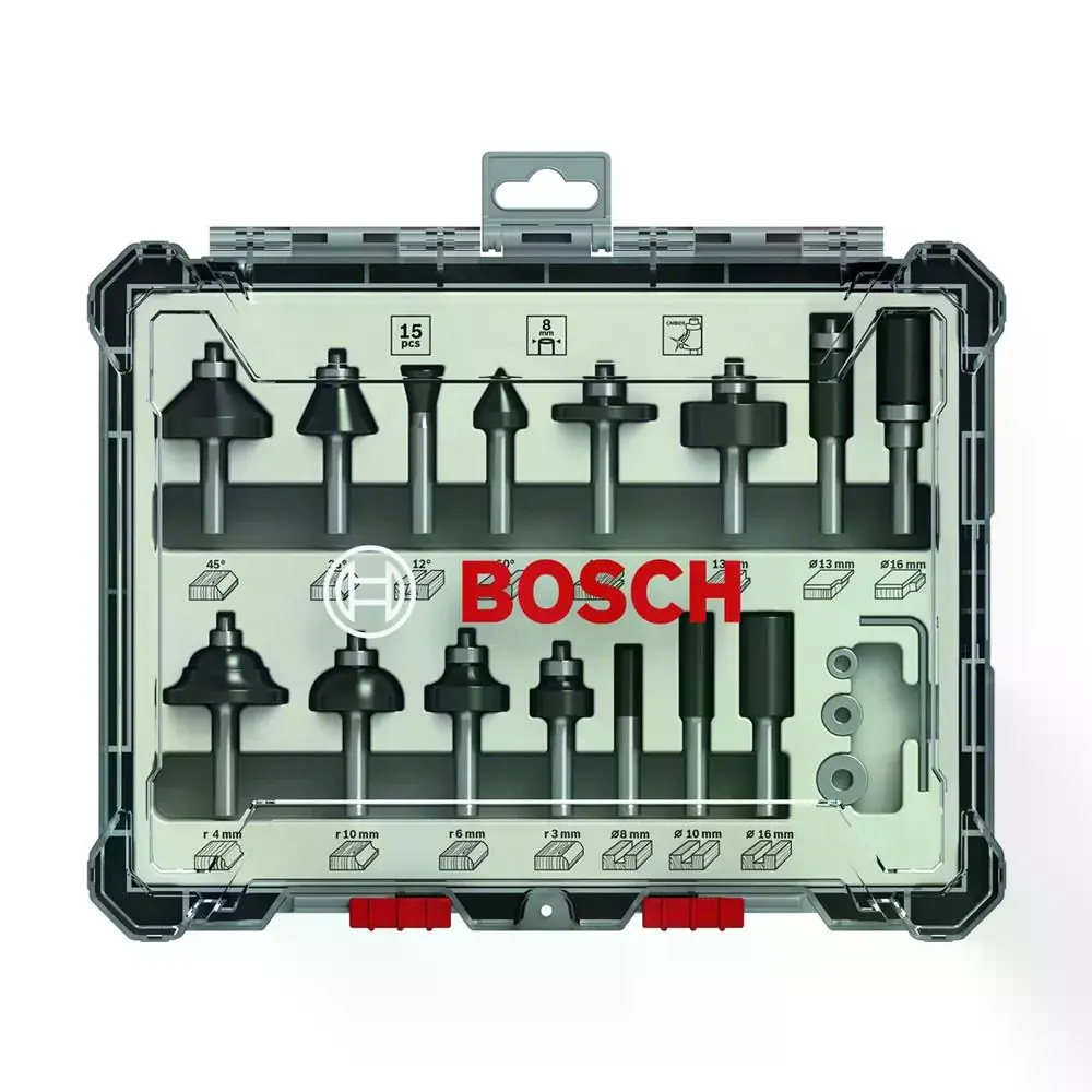 Kit De Fresas Misto Bosch Standard 15 Peças