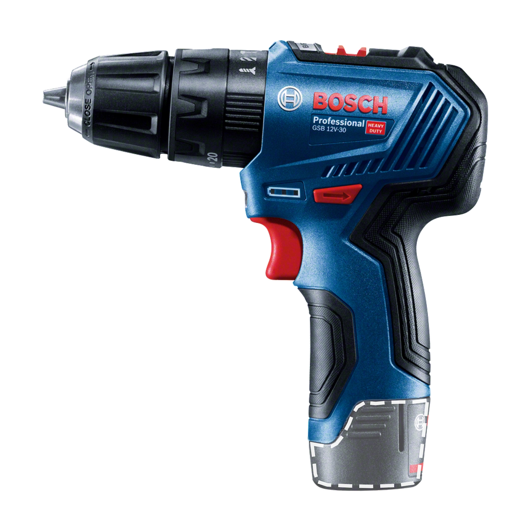 Furadeira e Parafusadeira Bosch Brushless de Impacto a Bateria 12V 3/8" 12V GSB 12V-30